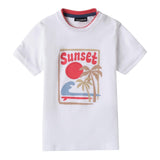 Sarabanda T-Shirt Tinta Unita con Stampa per Neonato 0B144 BIANCO SARABANDA 