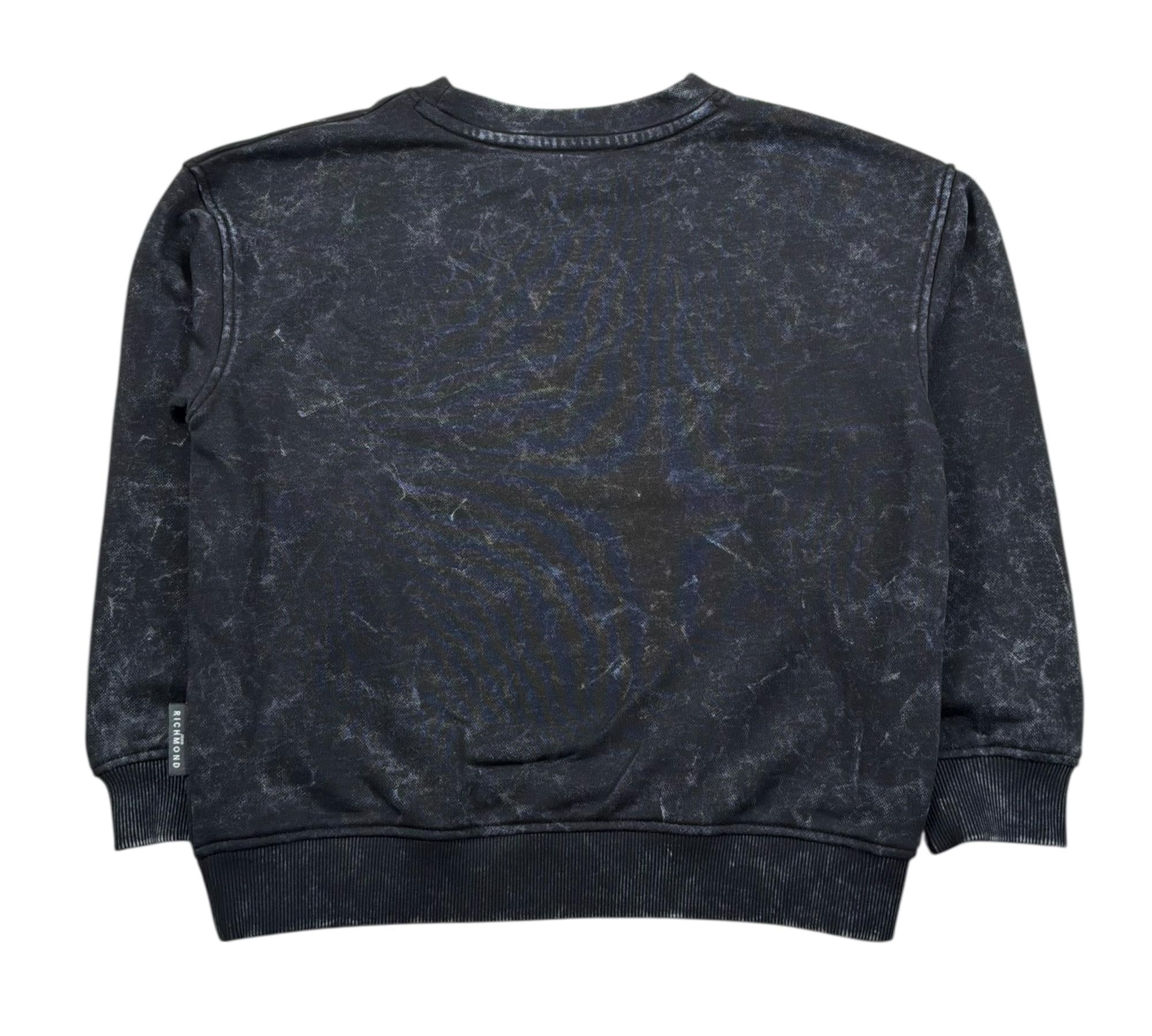 John Richmond Felpa Chiusa Girocollo Tinta Unita con Stampa per Bambino RBP26157FE NERO JOHN RICHMOND 