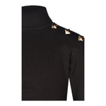 HATE LOVE maglia tinta unita collo alto a costine Nero per Bambina OJSW00327 NERO HATE LOVE 