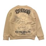 BRAND NAME felpa tinta unita girocollo con stampa Beige per Bambino BRAND3 BEIGE BRAND NAME 