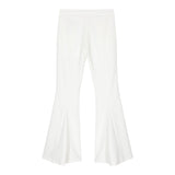 Miss Blumarine Pantalone Modello Zampa Tinta Unita Con Girovita Regolabile Panna Per Bambina