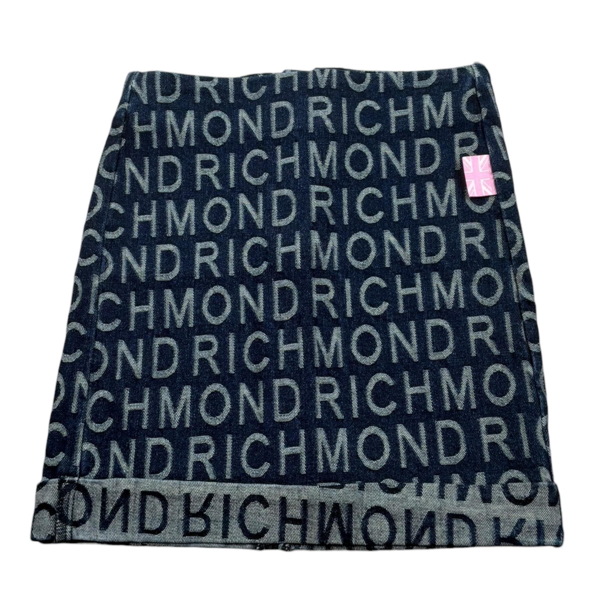 John Richmond Gonna In Denim Tinta Unita Logata per Neonata RGP25121GON BLU JOHN RICHMOND 