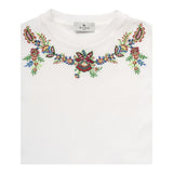 Etro T-Shirt Girocollo Tinta Unita Cn Ricami Bianco Per Bambina