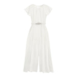 Monnalisa Tuta Intera Tinta Unita con Cintura per Bambina 71E200 BIANCO MONNALISA 