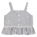 Max&Co. Top Tinta Unita con Fantasia A Righe per Bambina MX0120X BIANCO/BLU MAX&Co. 