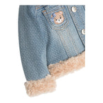 MONNALISA giubbino tinta unita in denim cn profili pelliccia Azzurro per Bambina 39D106J AZZURRO MONNALISA 