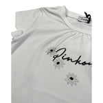 Pinko T-Shirt Girocollo tinta unita con Logo Bianco per Bambina 033294 BIANCO PINKO 