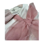 Cua-Cuak Abito Cerimonia tinta unita con Ricami Panna per Neonata 5825 PANNA CUA-CUAK 