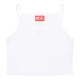 Diesel Canotta Bretelline Tinta Unita con Stampa Brillantinata per Bambina J02201X BIANCO DIESEL 