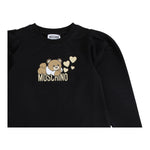 MOSCHINO abito manica lunga tinta unita con stampa in contrasto Nero per Bambina HDV0FC NERO MOSCHINO 