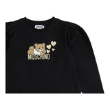 MOSCHINO abito manica lunga tinta unita con stampa in contrasto Nero per Bambina HDV0FC NERO MOSCHINO 