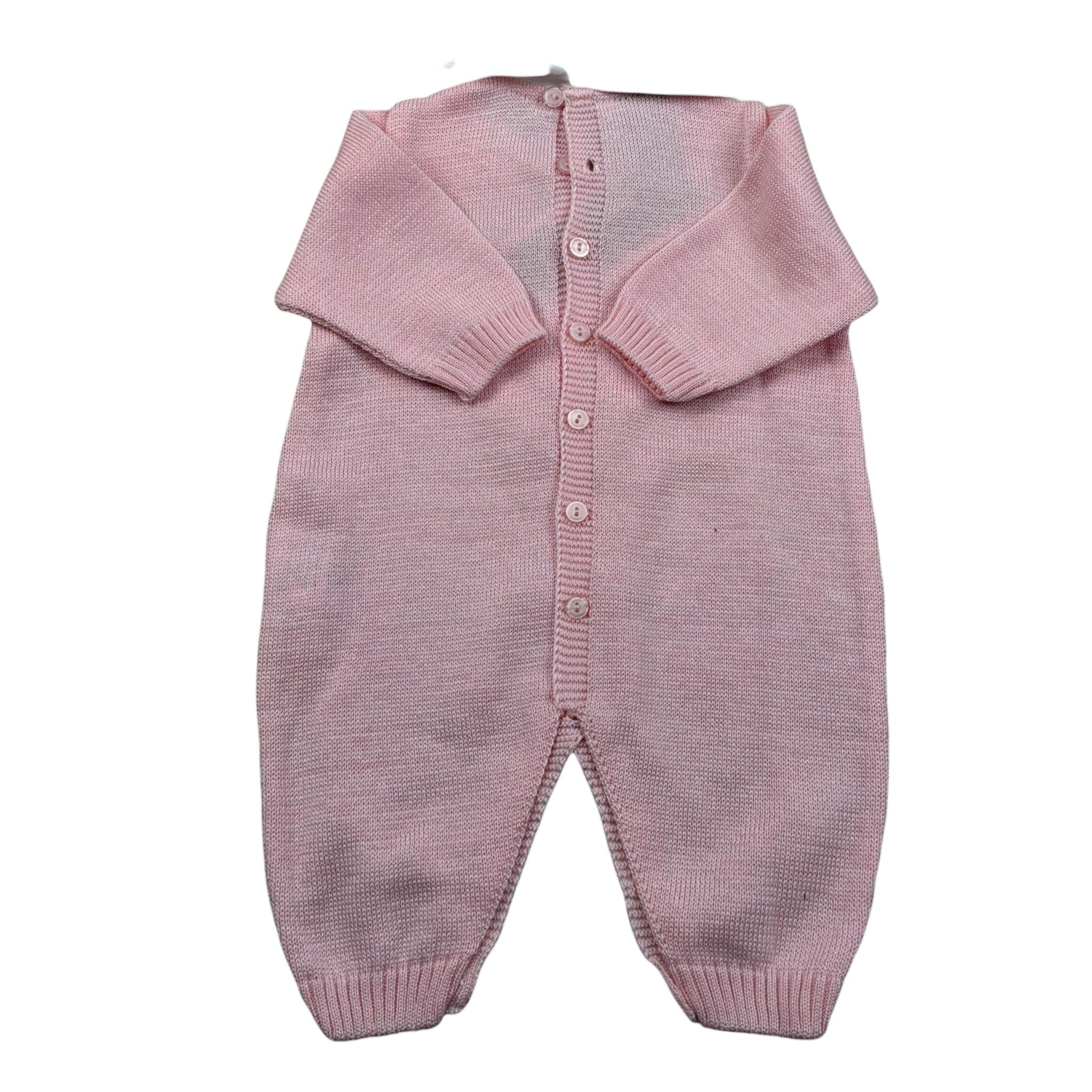 Marlu' Tutina Manica Lunga Tinta Unita con Babbucce per Neonata EL5510 ROSA MARLU' 