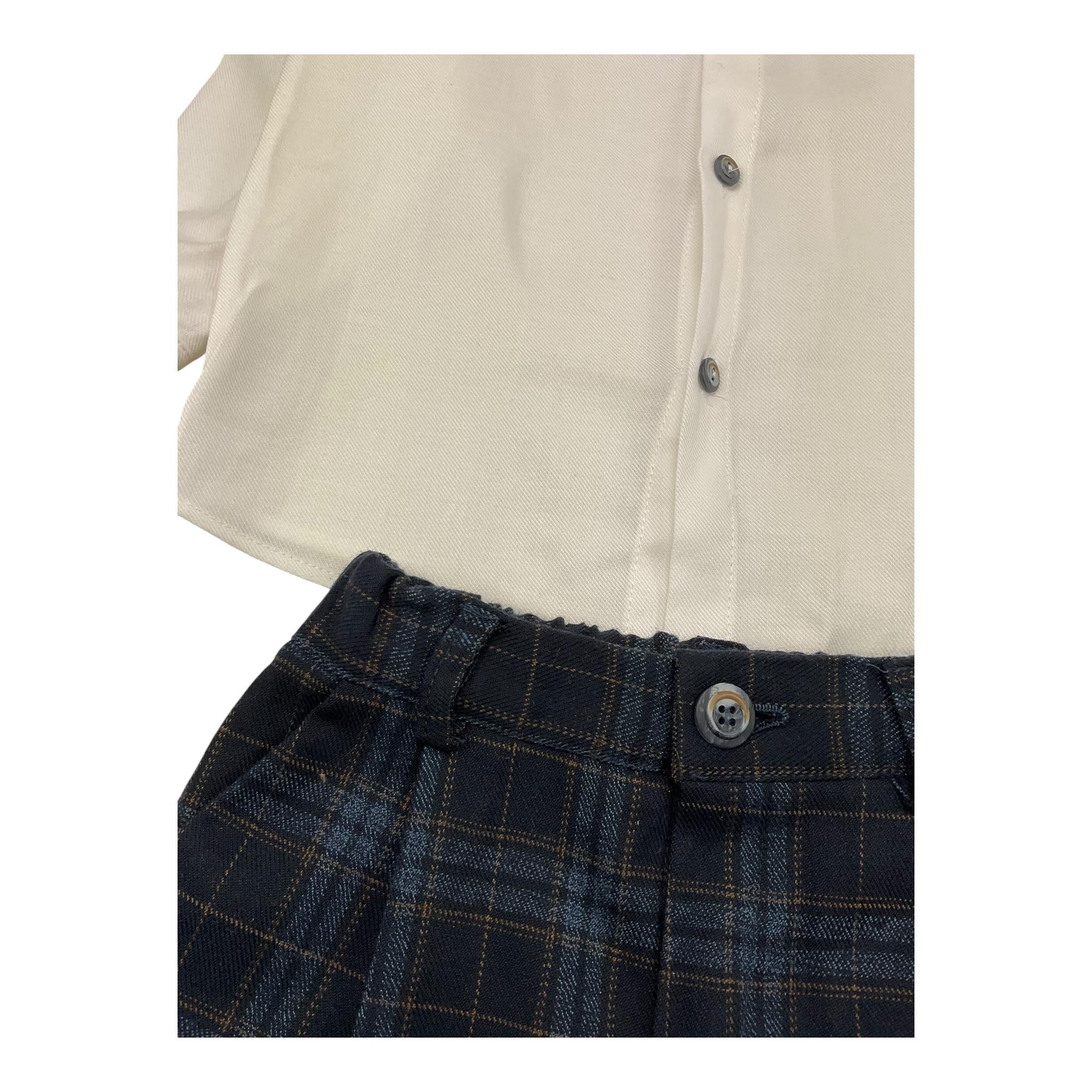 BARCELLINO completo 3 pezzi camicia-bermuda-papillon Bianco/blu per Neonato 105406 BIANCO/BLU BARCELLINO 