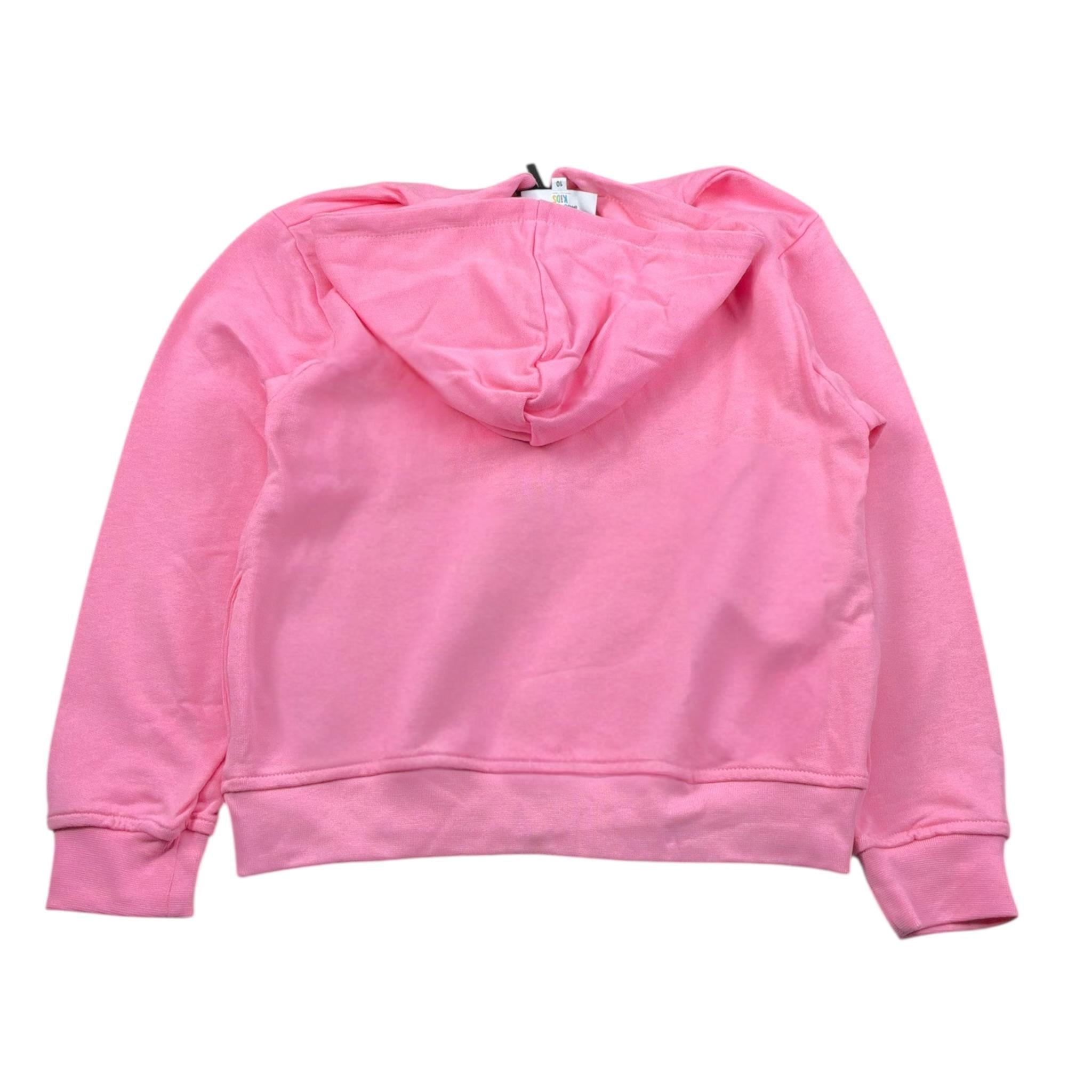 Mousse Felpa Tinta Unita con Zip E Cappuccio per Bambina UNILEOPINKK ROSA MOUSSE 