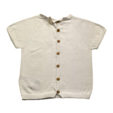 Wedoble Weißes gestricktes T-Shirt mit halben Ärmeln für Babys