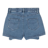 Miss Blumarine Gonna In Denim Tinta Unita Con Tasconi Blu Per Bambina