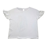 Cecyle T-Shirt Girocollo Tinta Unita Con Stampa Bianco Per Bambina