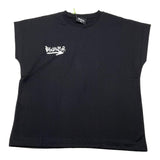 Disclaimer T-Shirt Tinta Unita Con Stampa Fronte E Retro Nero Per Bambina