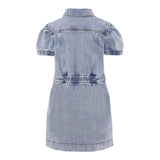 Moschino Abito In Denim Tinta Unita con Stampa per Bambina HDV0FX AZZURRO MOSCHINO 