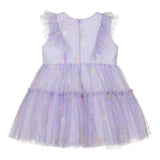 Monnalisa Abito Giromanica Tinta Unita con Tulle per Neonata 31A903 LILLA MONNALISA 