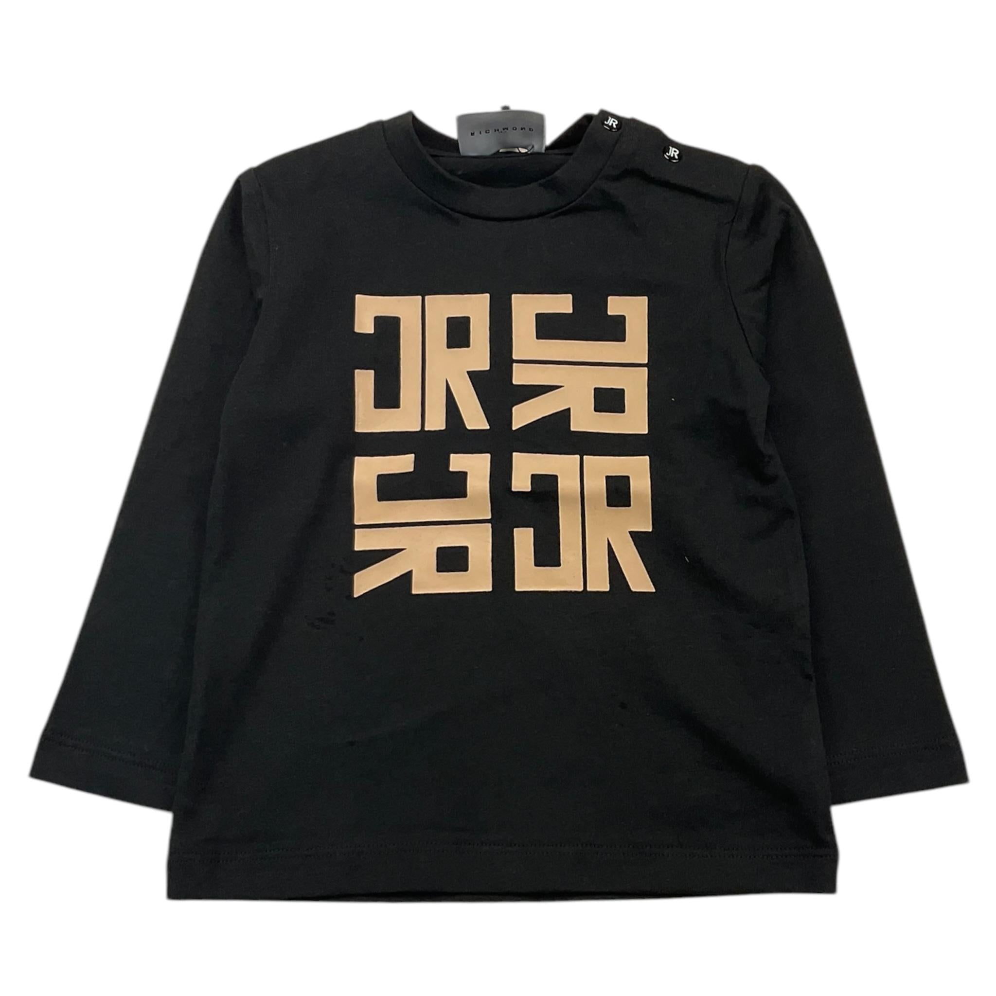 JOHN RICHMOND shirt girocollo tinta unita con stampa in contrasto Nero per Neonato RIA25060TS NERO JOHN RICHMOND 