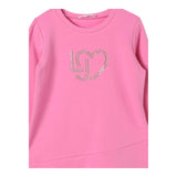LIU JO abito modello felpa tinta unita con stampa Rosa per Bambina KF4023XXX ROSA LIU JO 