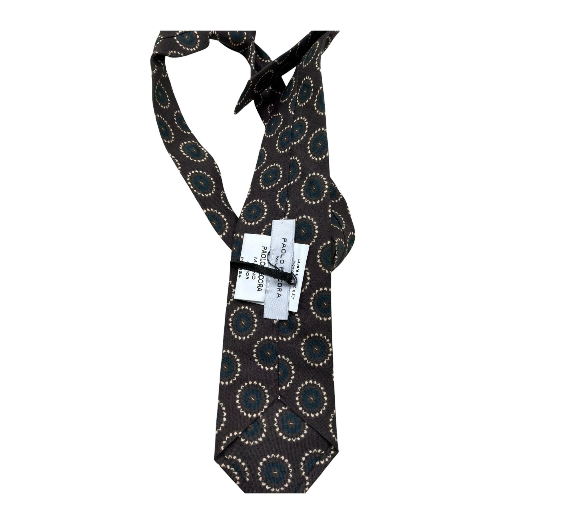 Paolo Pecora Cravatta Tinta Unita Stampa Fantasia per Bambino PP4334 MARRONE PAOLO PECORA 