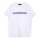 Dsquared2 T-Shirt Girocollo Tinta Unita con Stampa per Bambino DQ2072 BIANCO DSQUARED2 