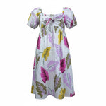 Dixie Abito Tinta Unita con Fantasia Fiori per Bambina AB63274G39 BIANCO DIXIE 