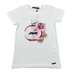 J'Aime' T-Shirt Girocollo tinta unita con Stampa Bianco per Bambina 5034G BIANCO J'AIME' 
