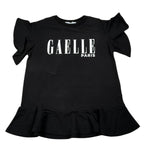 Gaelle Abito Mezza Manica Tinta Unita con Logo per Bambina 2746V00054 NERO GAELLE 
