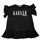 Gaelle Abito Mezza Manica Tinta Unita con Logo per Bambina 2746V00054 NERO GAELLE 