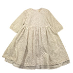 abito manica 3/4 tinta unita con ricami ZW1A90 PANNA CAFFE' D'ORZO 