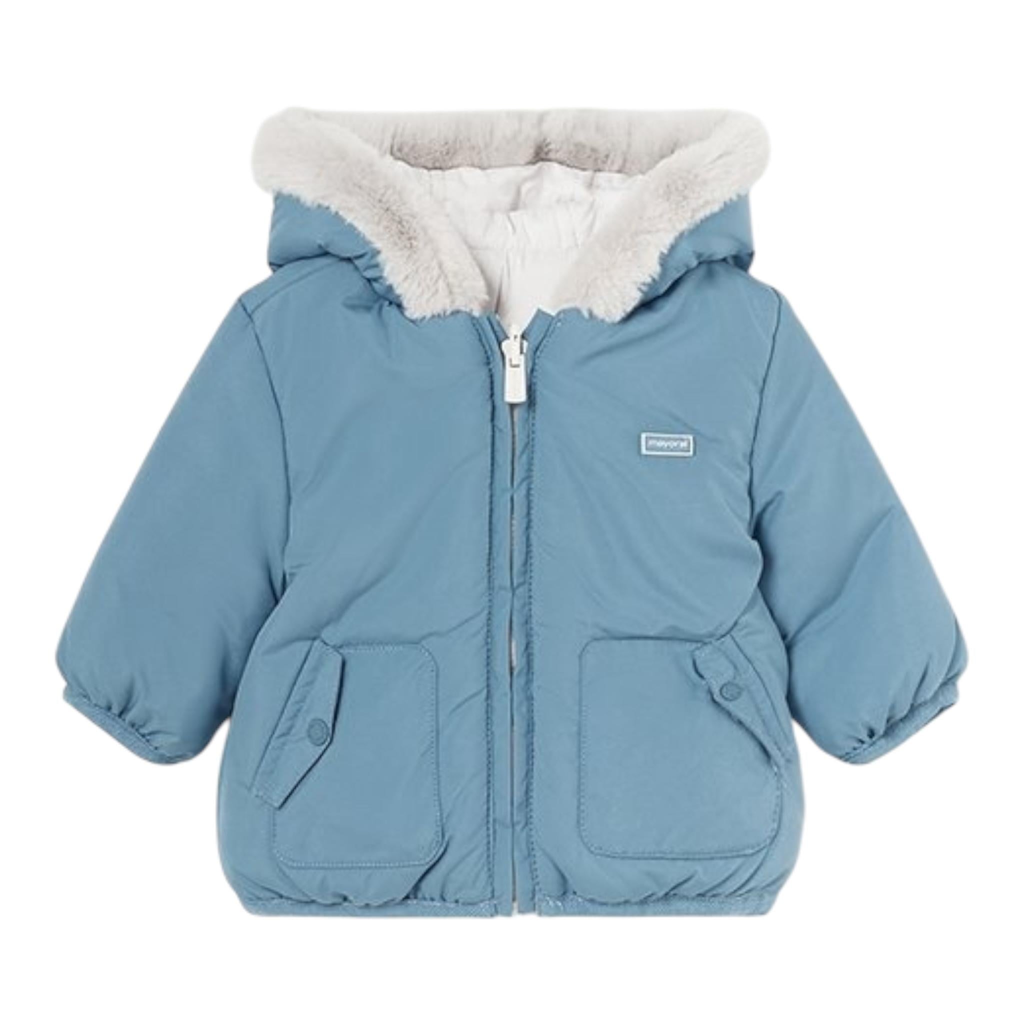 MAYORAL giubbino reversibile bicolore con cappuccio e zip Azzurro/bianco per Neonato 2457X AZZURRO/BIANCO MAYORAL 