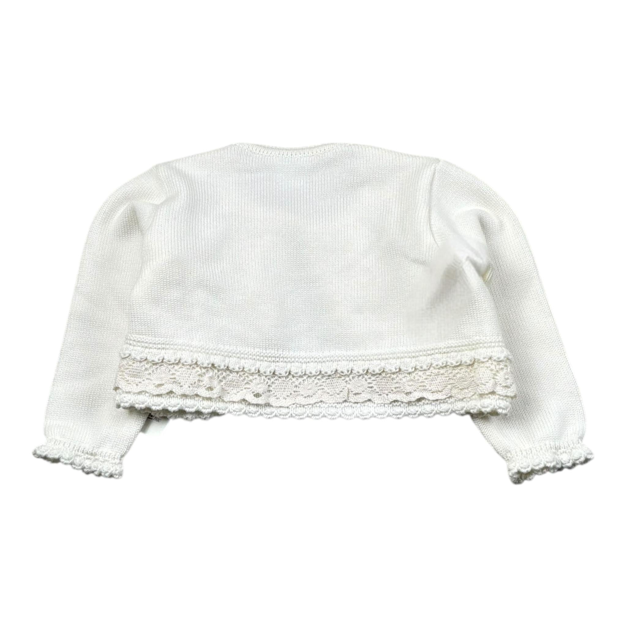 Granlei Coprispalle Tinta Unita con Ricami per Neonata 125250 PANNA GRANLEI 