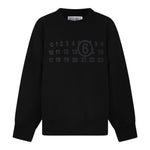 MAISON MARGIELA felpa girocollo tinta unita con stampa Nero per Bambino M60681X NERO MAISON MARGIELA 