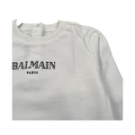 Balmain Felpa Chiusa Girocollo tinta unita con Logo Bianco per Neonato V4560NX BIANCO BALMAIN 
