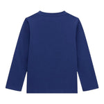 Guess Shirt Girocollo Tinta Unita con Stampa per Bambino N5RI01K8HM4J BLU GUESS 