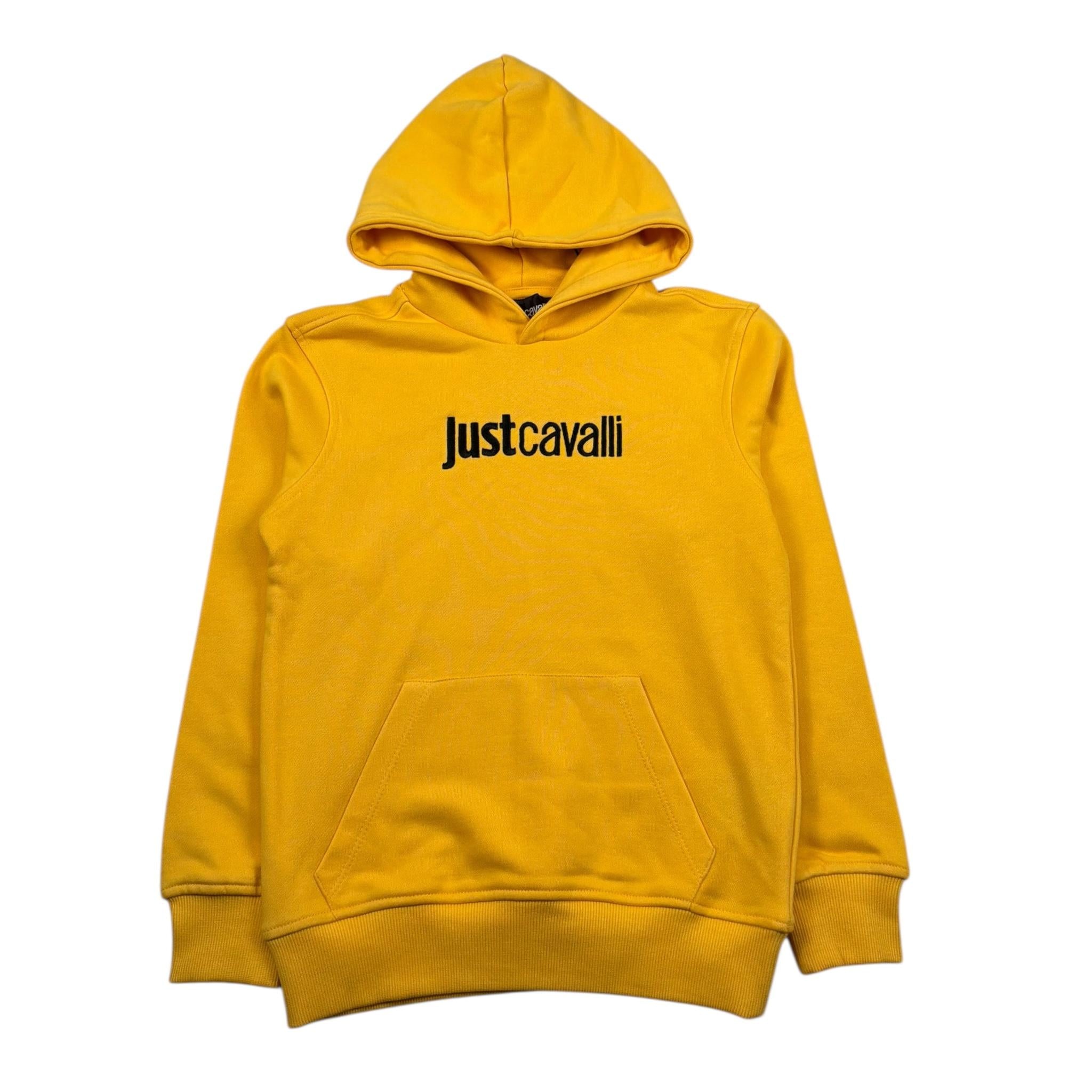 Just Cavalli Felpa Chiusa con Cappuccio Tinta Unita con Stampa per Bambino JBP26011FE GIALLO JUST CAVALLI 