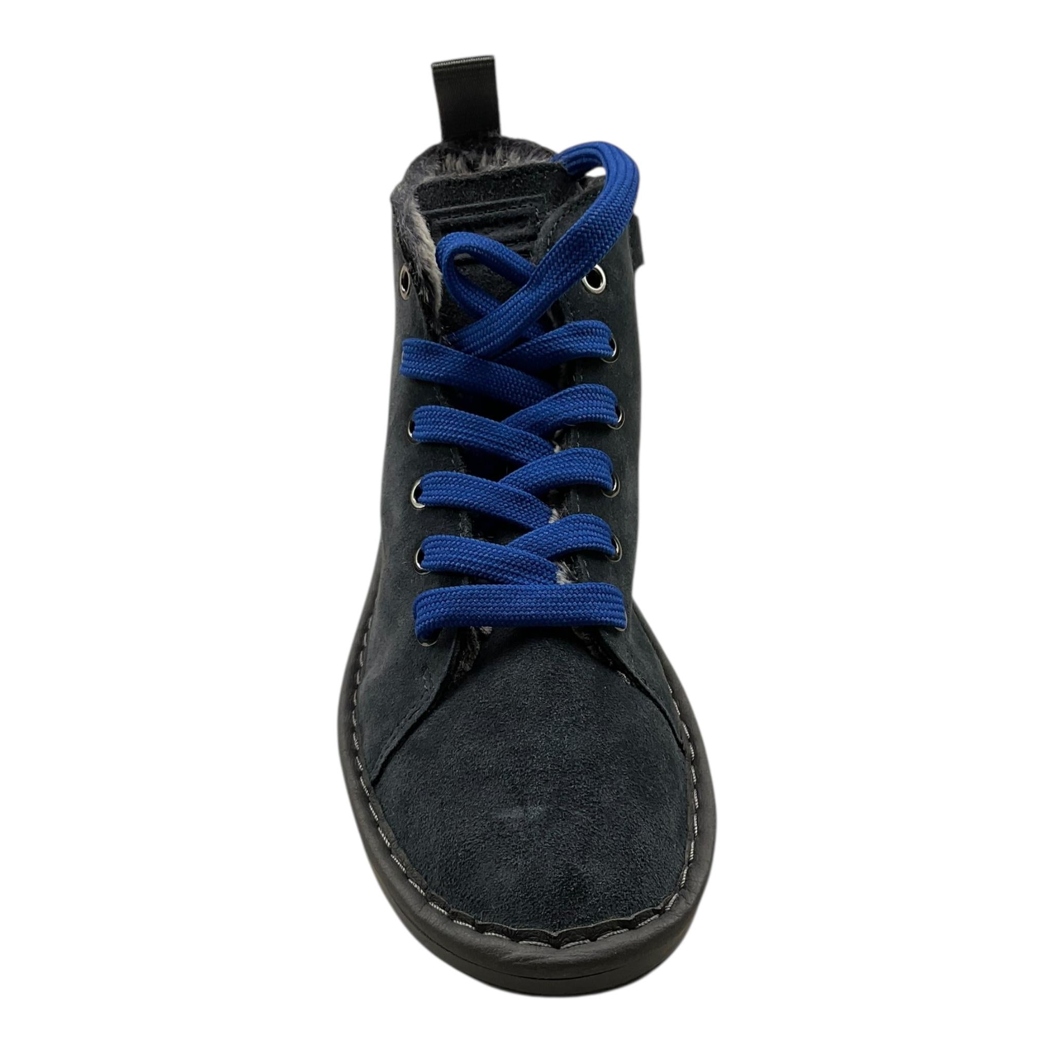 PANCHIC polacchine tinta unita con lacci in contrasto Grigio/blu per Bambino P01K007 GRIGIO/BLU PANCHIC 