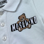 Moschino Polo Mezza Manica Tinta Unita per Neonato MUM04J BIANCO MOSCHINO 