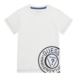 Guess T-Shirt Girocollo Tinta Unita con Stampa per Bambino N5RI15K8HM4 BIANCO GUESS 
