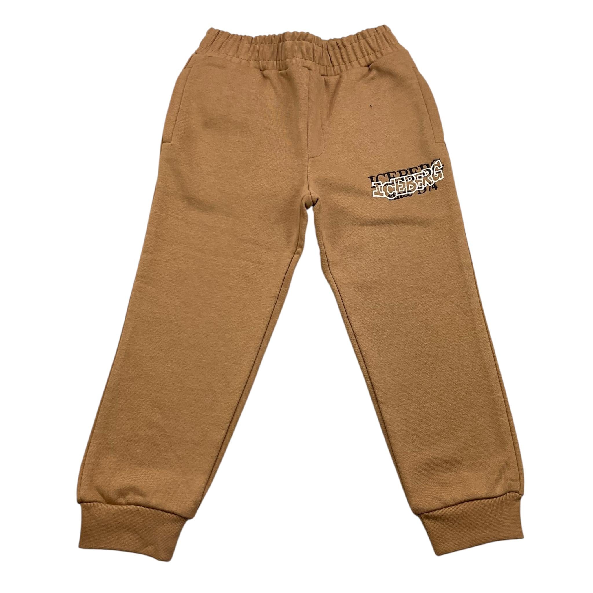 ICEBERG pantalone tuta tinta unita con logo Beige per Bambino PFICE5310B BEIGE ICEBERG 