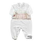 Barcellino Tutina Bicolore con Stampa per Neonata 110801 BIANCO/ROSA BARCELLINO 