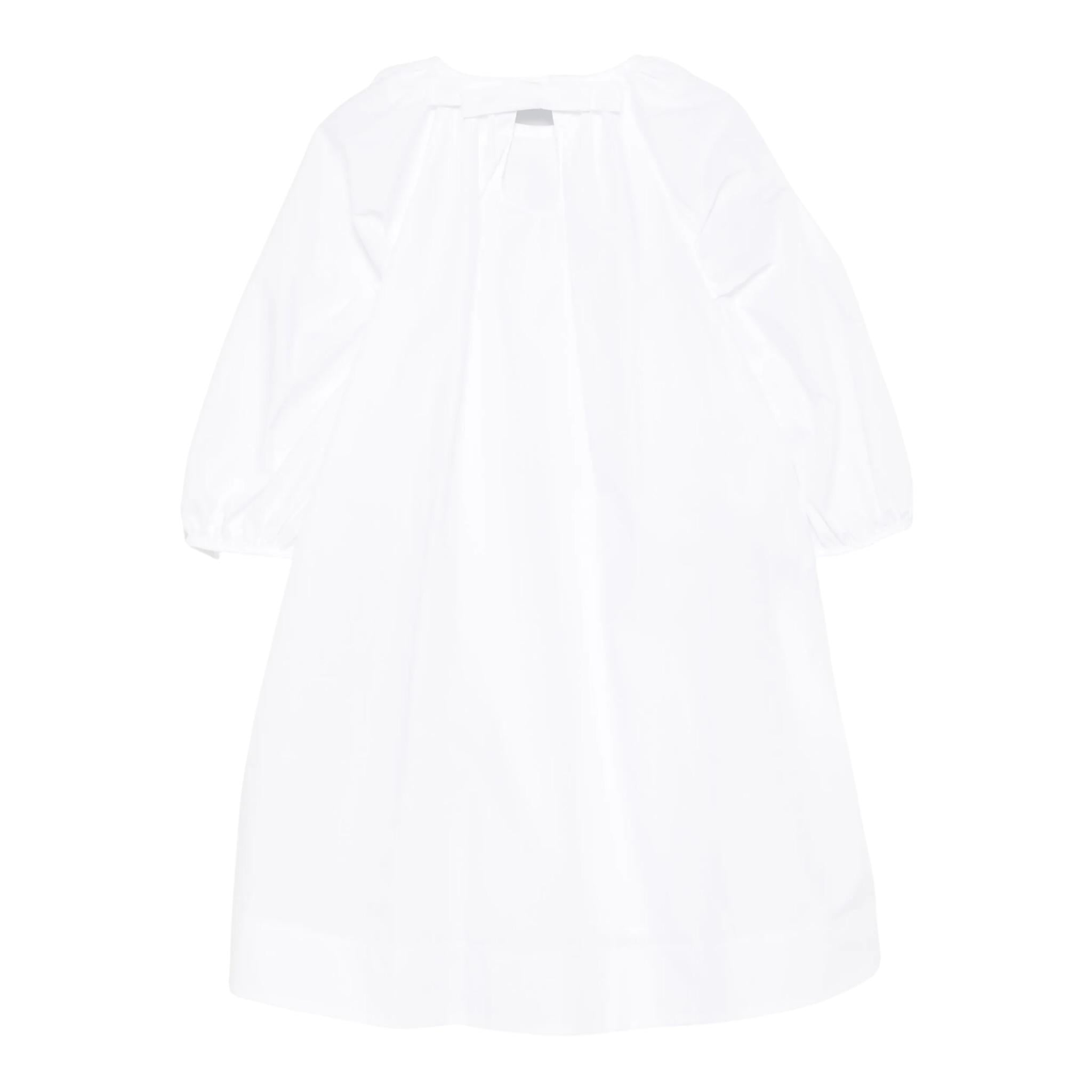 Simonetta Abit Manica Lunga Tinta Unita con Sampa per Bambina SW1B53L BIANCO SIMONETTA 