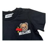 Moschino T-Shirt Girocollo Tinta Unita con Stampa per Neonato MVM047 NERO MOSCHINO 