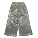 Met Pantalone Tinta Unita con Girovita Regolabile per Bambina ME335 ARGENTO MET 