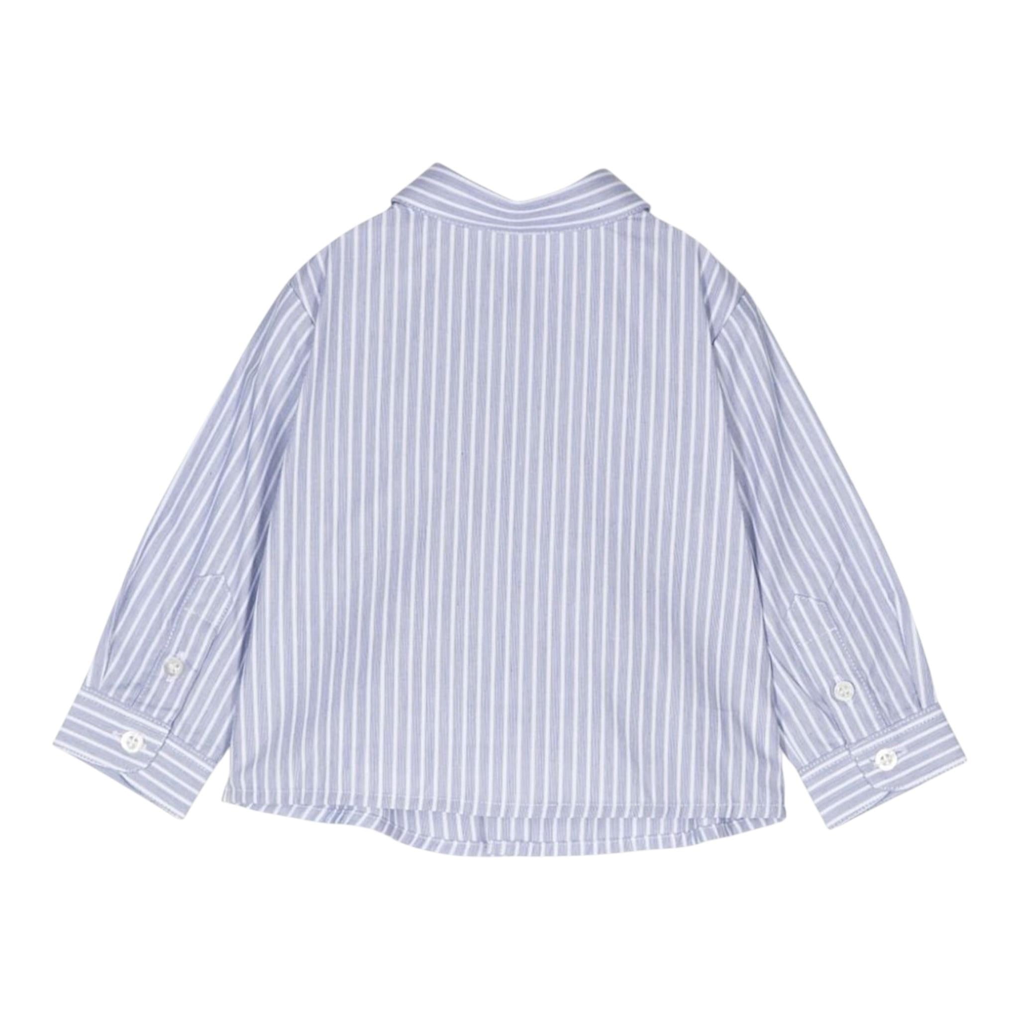Emporio Armani Camicia Tinta Unita con Manica Lunga Fantasia A Righe per Neonato 6DHCJD AZZURRO EMPORIO ARMANI 