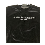 MARC ELLIS shirt in velluto tinta unita con logo Nero per Bambina JMJTS15744 NERO MARC ELLIS 