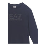 EMPORIO ARMANI shirt tinta unita girocollo con stampa Blu per Bambino 6DBT54 BLU EMPORIO ARMANI 